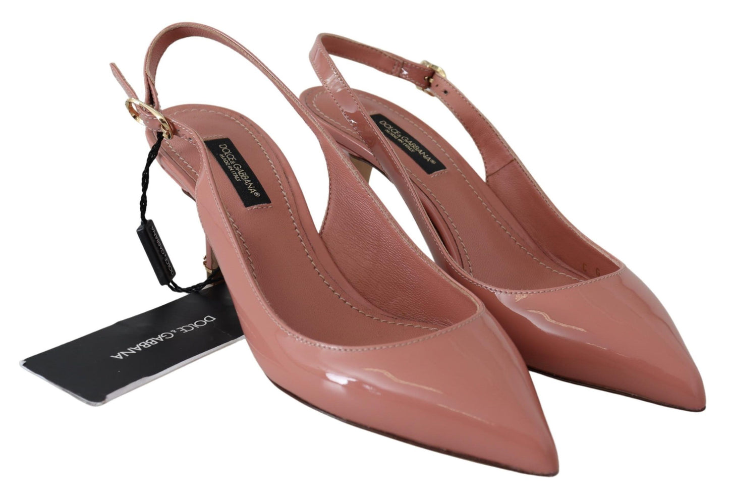 Dolce & Gabbana Pink Patent Leather Slingback Pumps Shoes