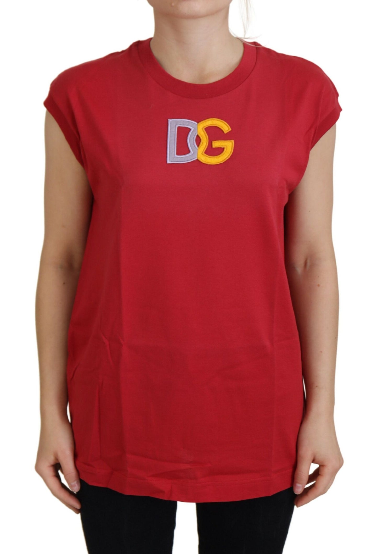 Dolce & Gabbana Elegant Red Sleeveless Cotton Tank Top