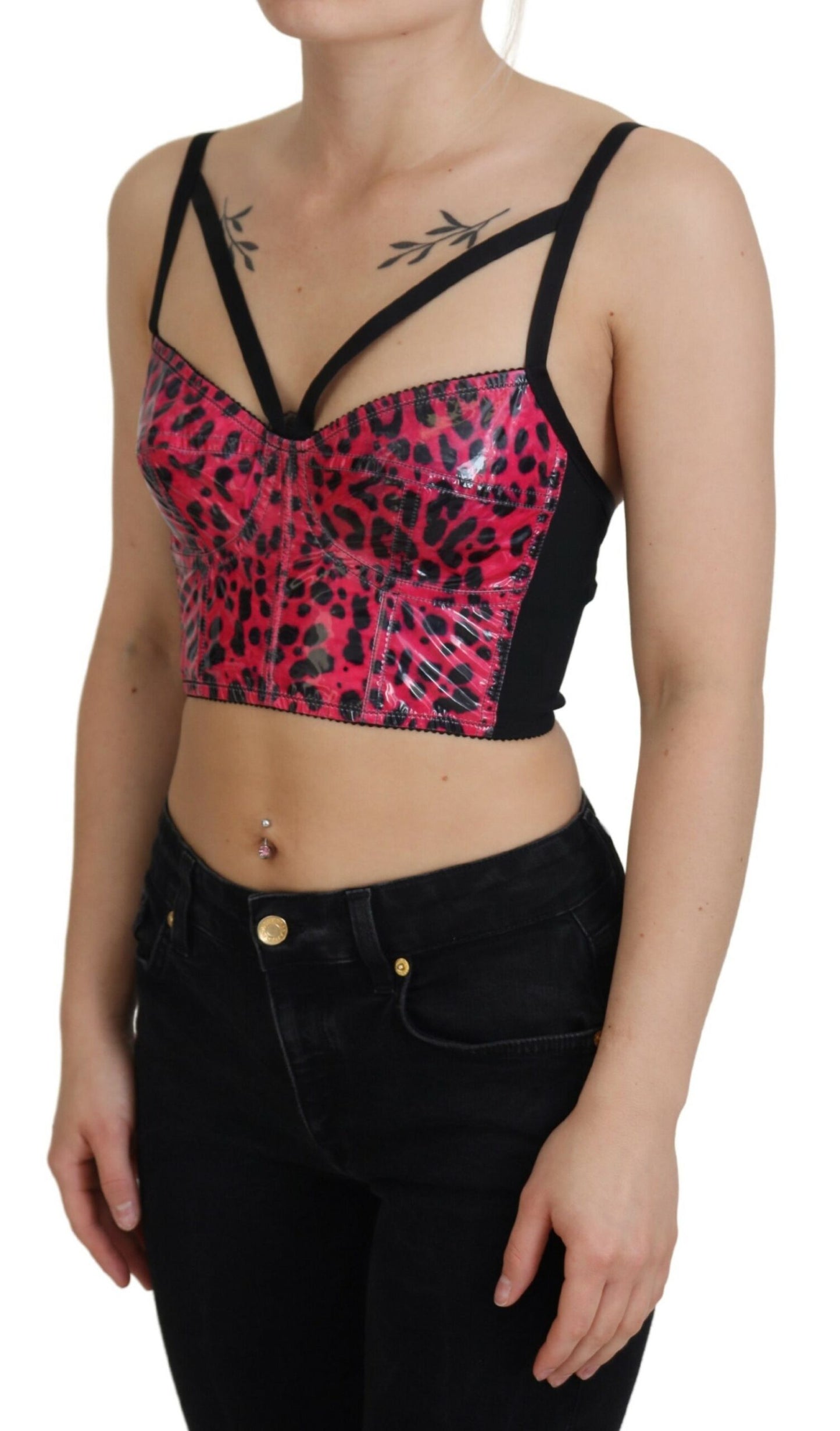 Dolce & Gabbana Leopard Print Bustier Corset Top