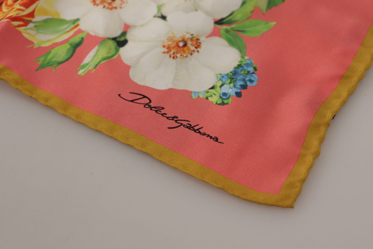 Dolce & Gabbana Chic Pink Floral Silk Square Scarf