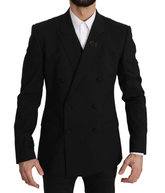 Dolce & Gabbana Elegant Black Bee Embellished Blazer