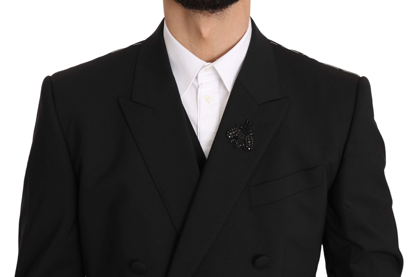 Dolce & Gabbana Elegant Black Bee Embellished Blazer