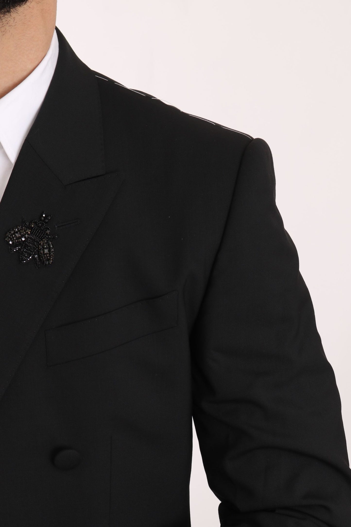 Dolce & Gabbana Elegant Black Bee Embellished Blazer