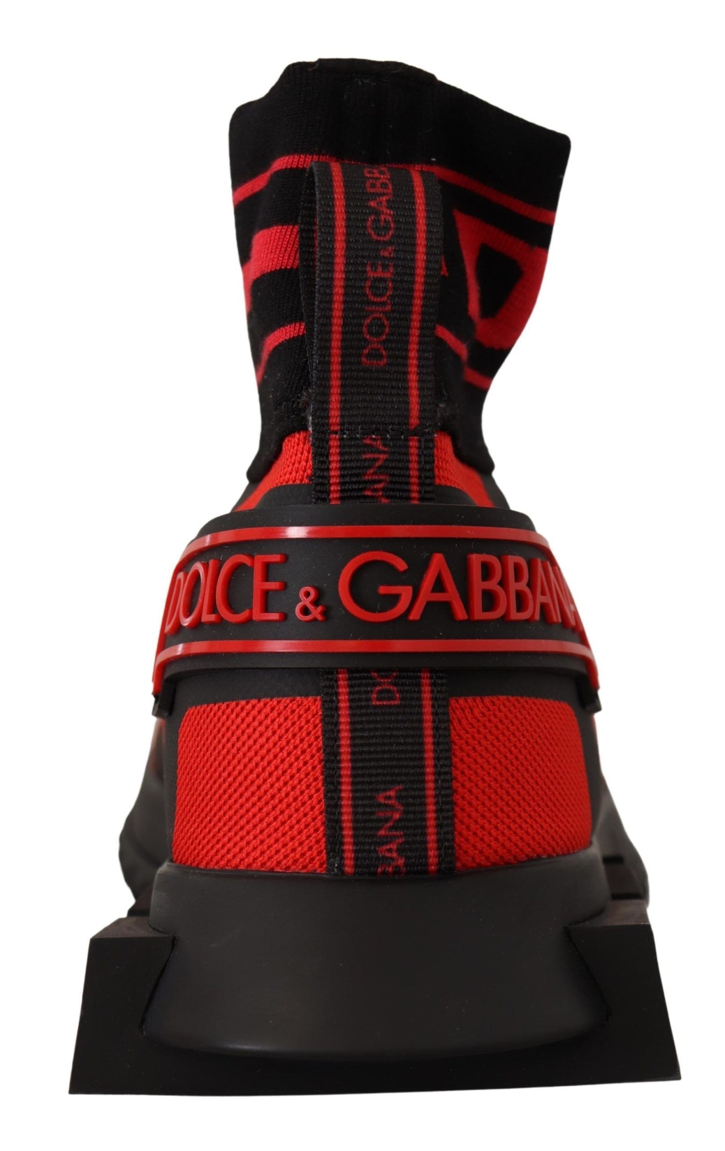 Dolce & Gabbana Elegant Monochrome Sneakers with Red Accent