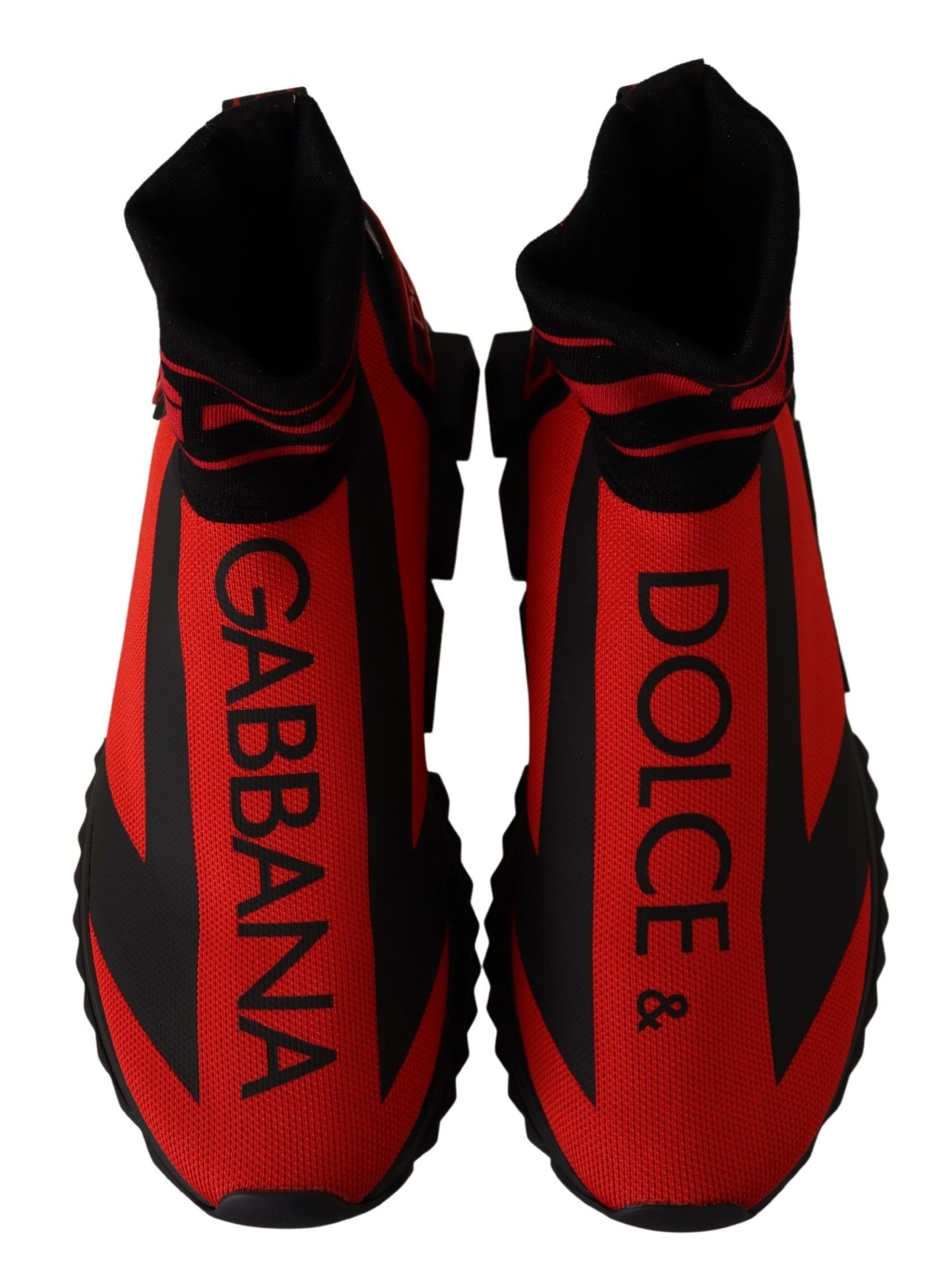 Dolce & Gabbana Elegant Monochrome Sneakers with Red Accent