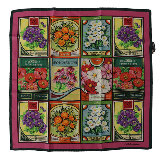 Dolce & Gabbana Elegant Floral Silk Square Scarf