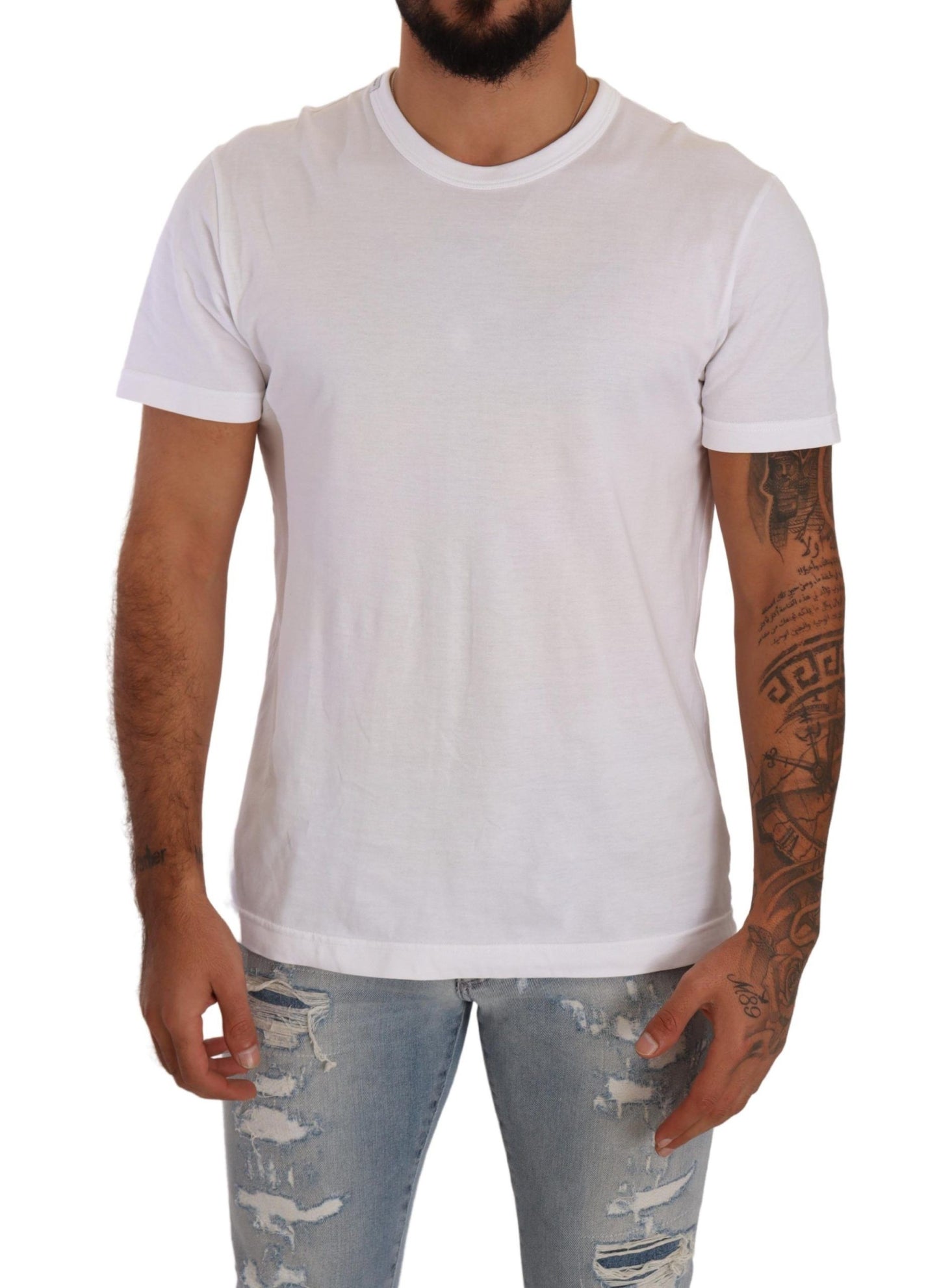 Dolce & Gabbana Elegant Crewneck Cotton T-shirt in White