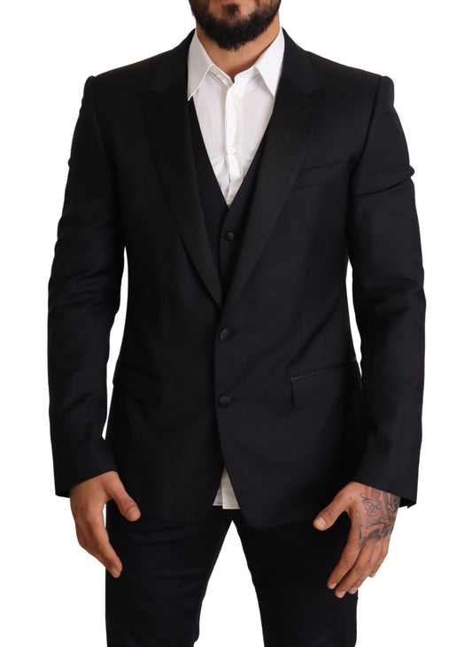 Dolce & Gabbana Sapphire Martini Slim Fit Blazer & Vest Ensemble