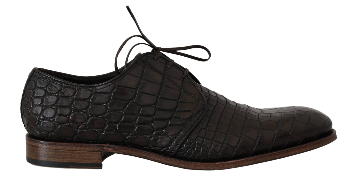 Dolce & Gabbana Elegant Exotic Skin Formal Lace-Up Shoes