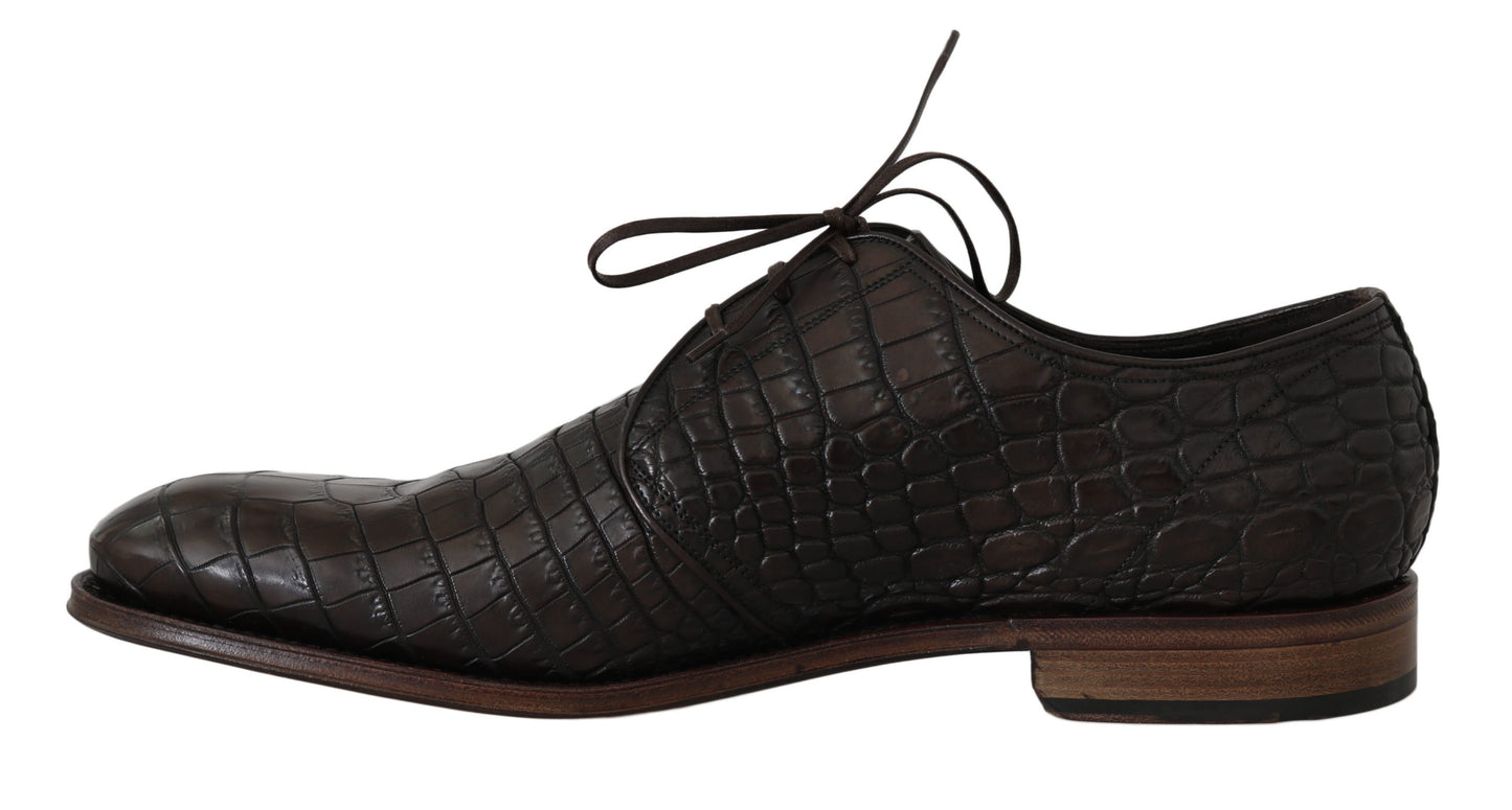 Dolce & Gabbana Elegant Exotic Skin Formal Lace-Up Shoes