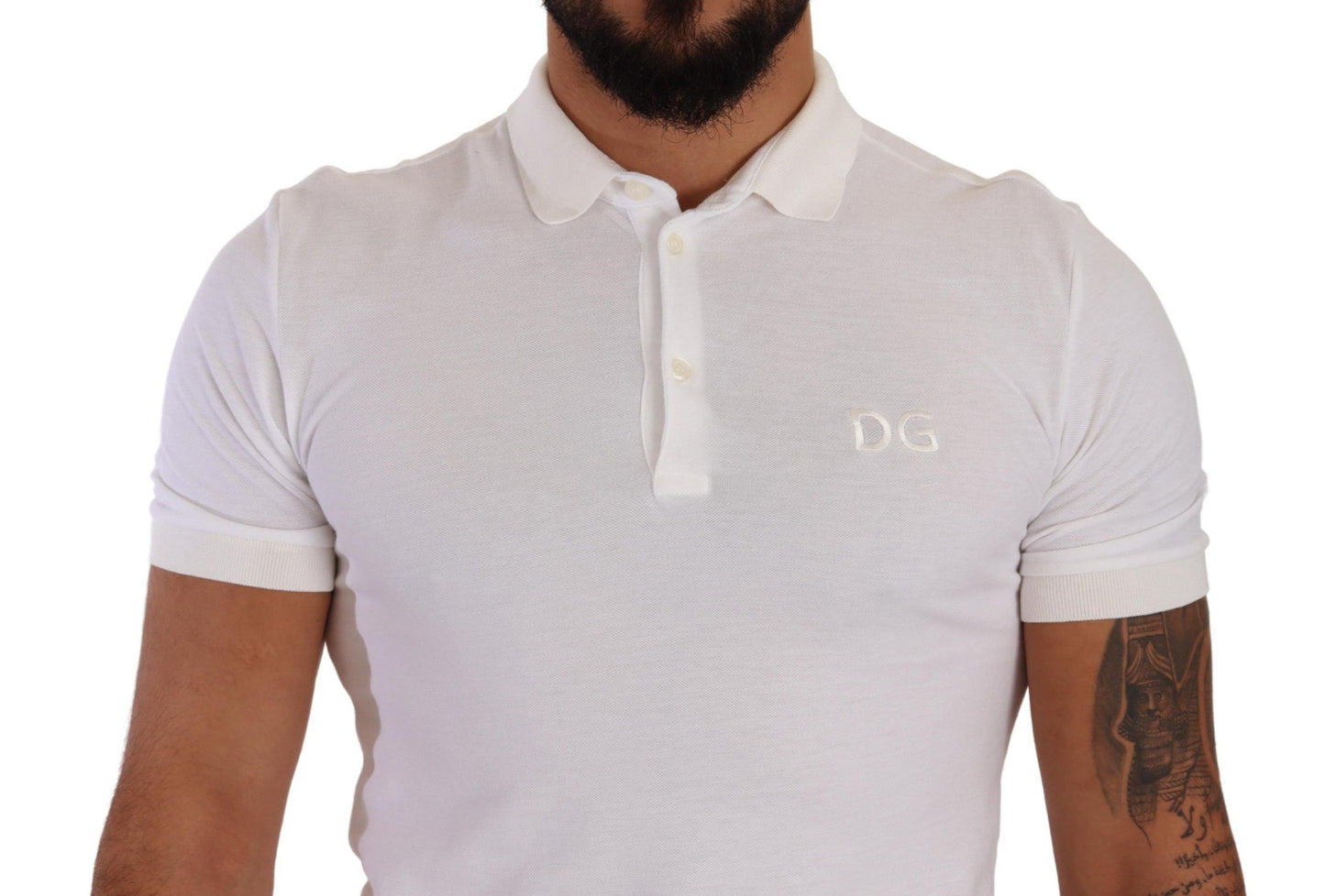 Dolce & Gabbana Elegant White Cotton Polo T-Shirt