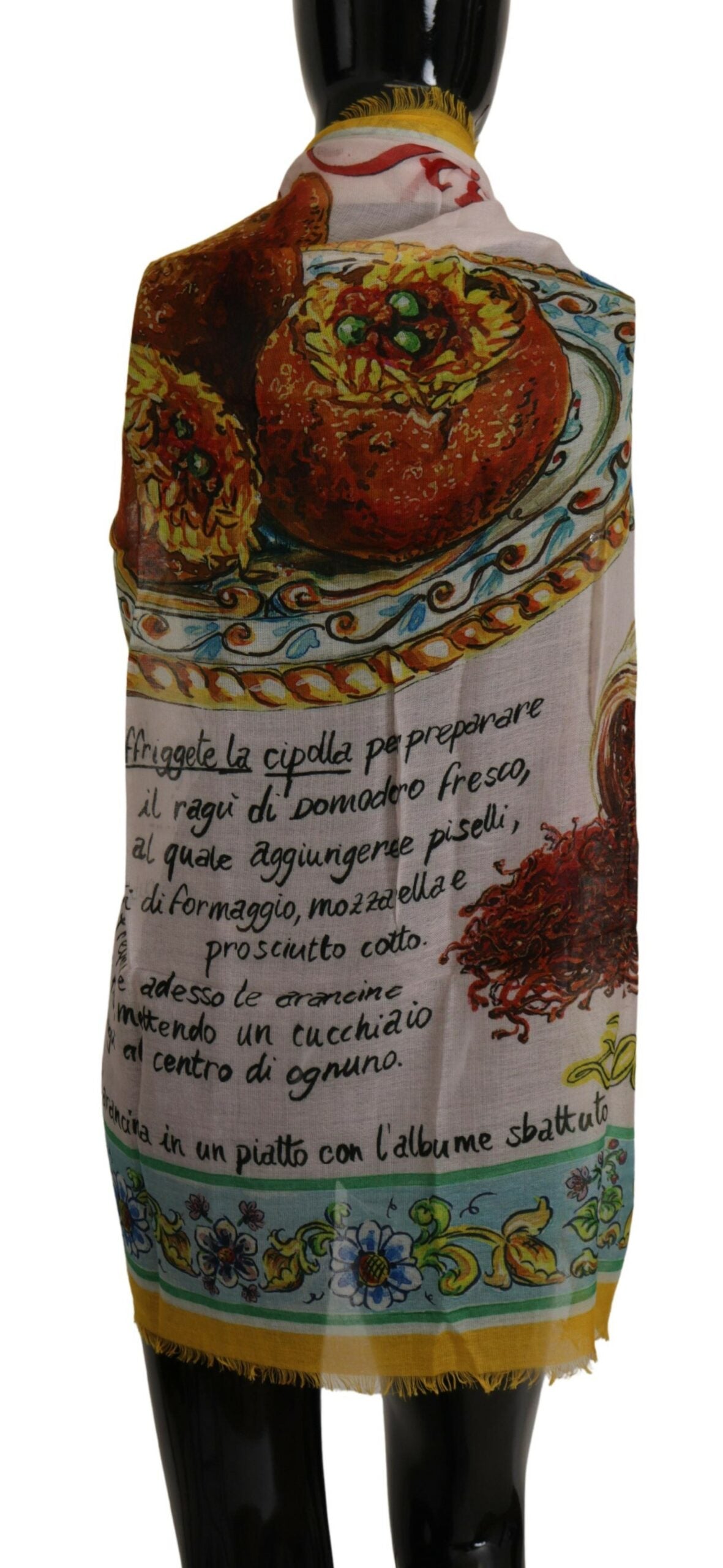 Dolce & Gabbana Elegant Silk-Cashmere Blend Sicilian Print Scarf