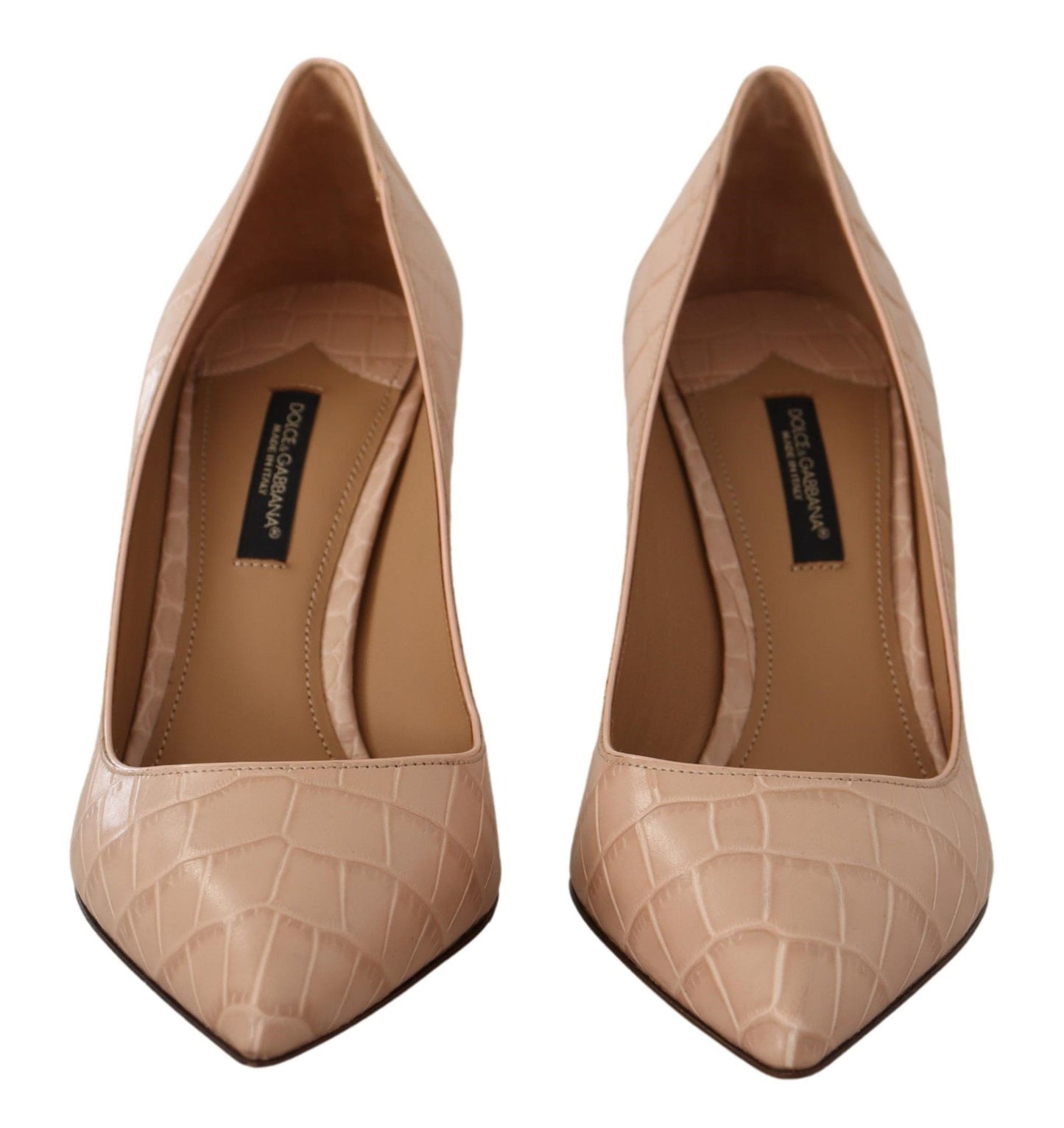 Dolce & Gabbana Beige Nude Leather BELLUCCI Heels Pumps Shoes