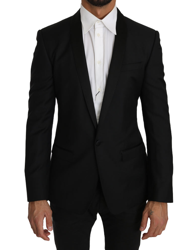 Dolce & Gabbana Elegant Slim Black Wool-Blend Blazer