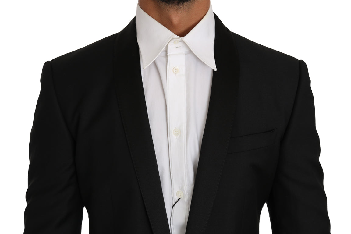 Dolce & Gabbana Elegant Slim Black Wool-Blend Blazer