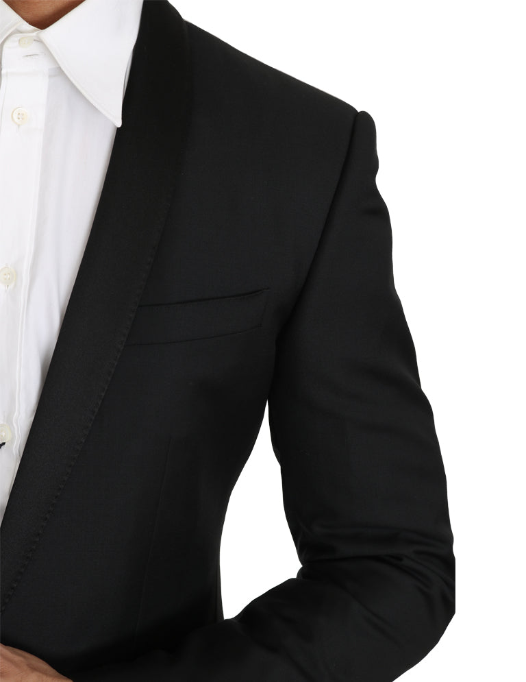 Dolce & Gabbana Elegant Slim Black Wool-Blend Blazer