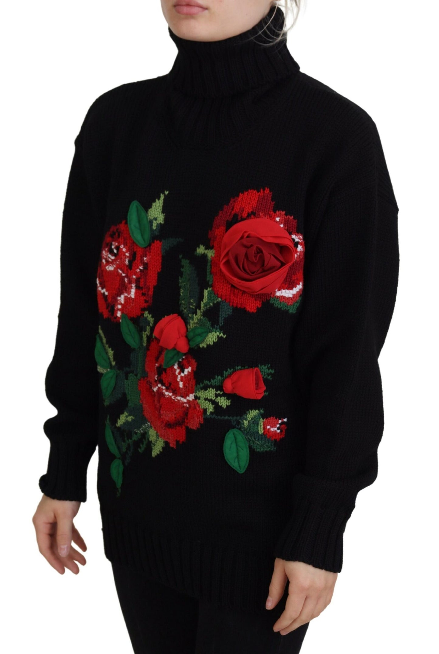 Dolce & Gabbana Elegant Black Turtleneck Wool-Cashmere Sweater