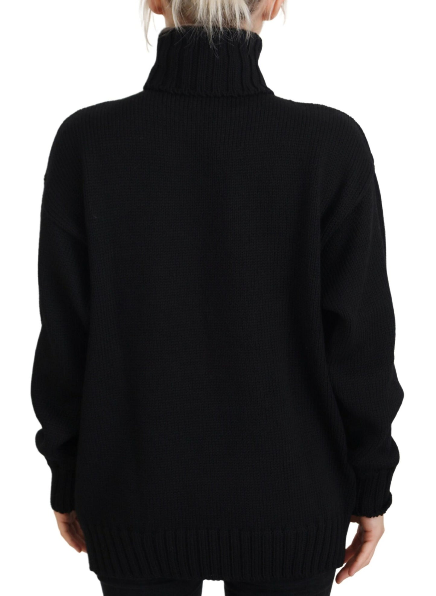 Dolce & Gabbana Elegant Black Turtleneck Wool-Cashmere Sweater