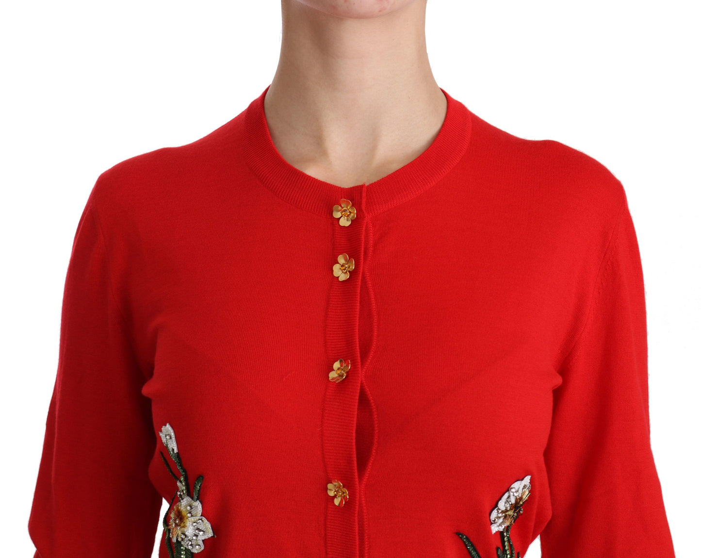 Dolce & Gabbana Enchanting Sequined Floral Wool Cardigan