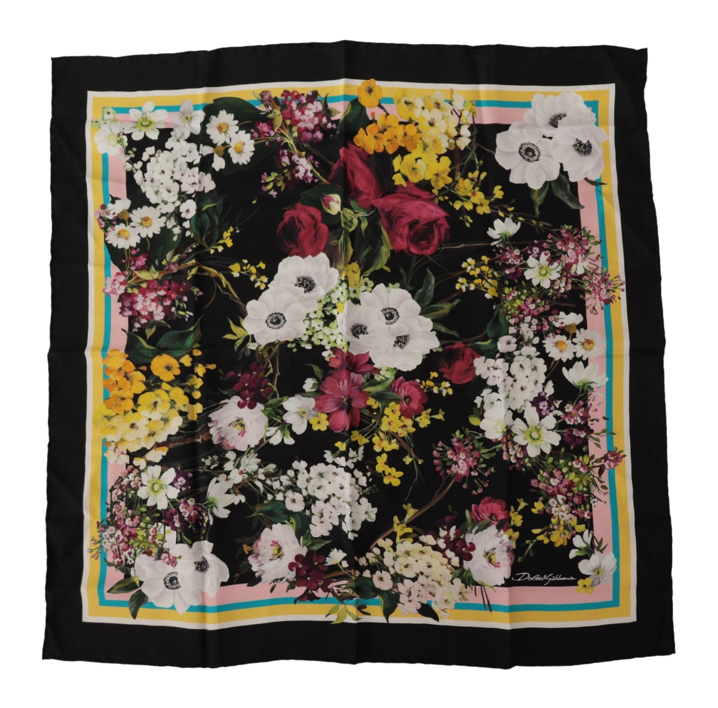 Dolce & Gabbana Elegant Silk Square Floral Scarf