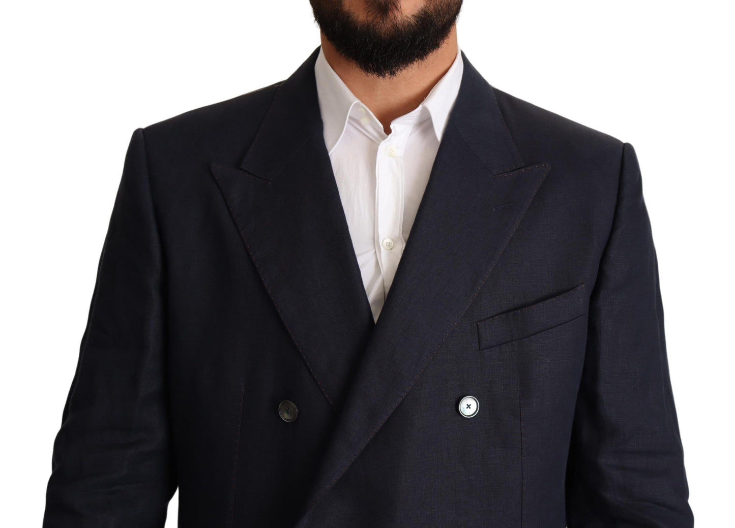 Dolce & Gabbana Elegant Dark Blue Double-Breasted Blazer