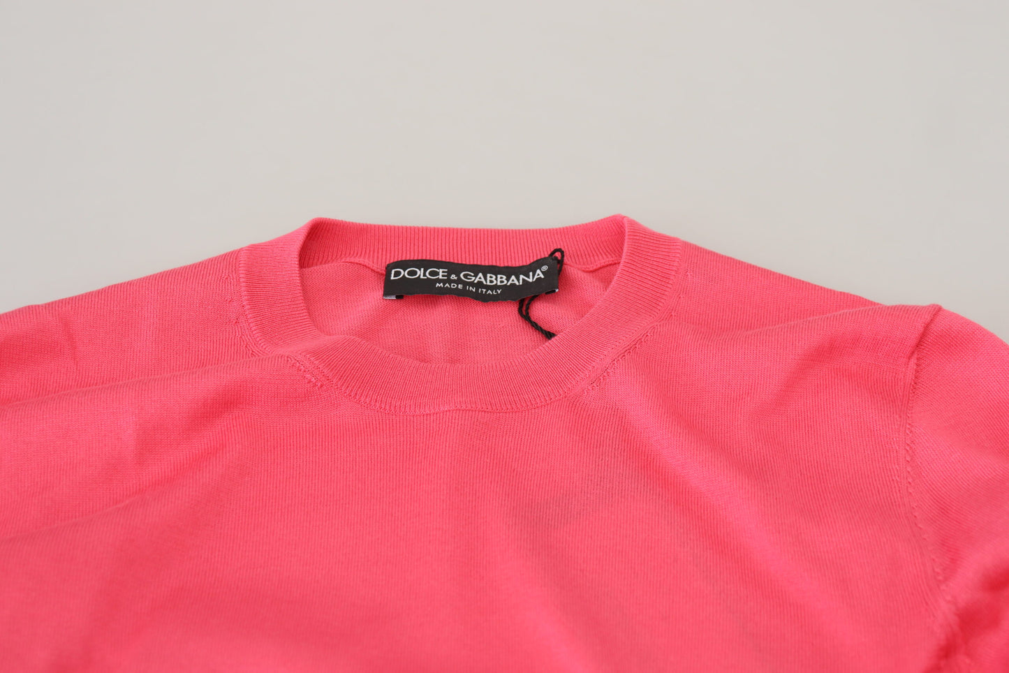 Dolce & Gabbana Elegant Pink Cropped Crewneck Sweater