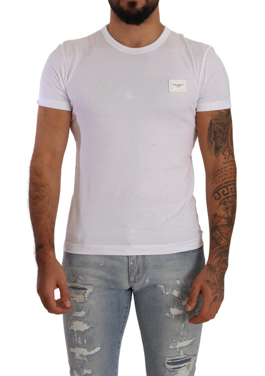 Dolce & Gabbana Classic White Roundneck Cotton Tee