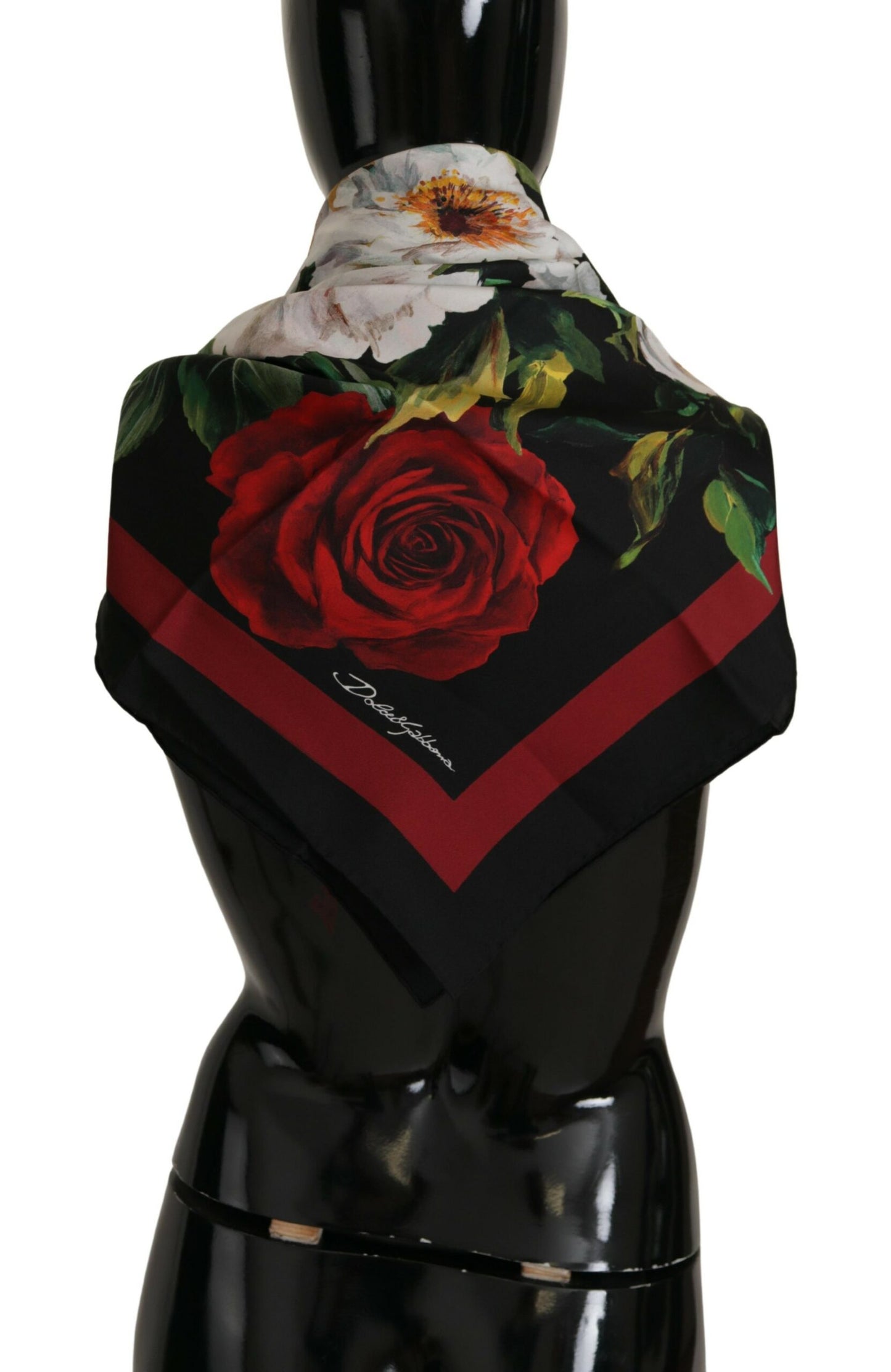 Dolce & Gabbana Elegant Silk Square Scarf with Rose Print