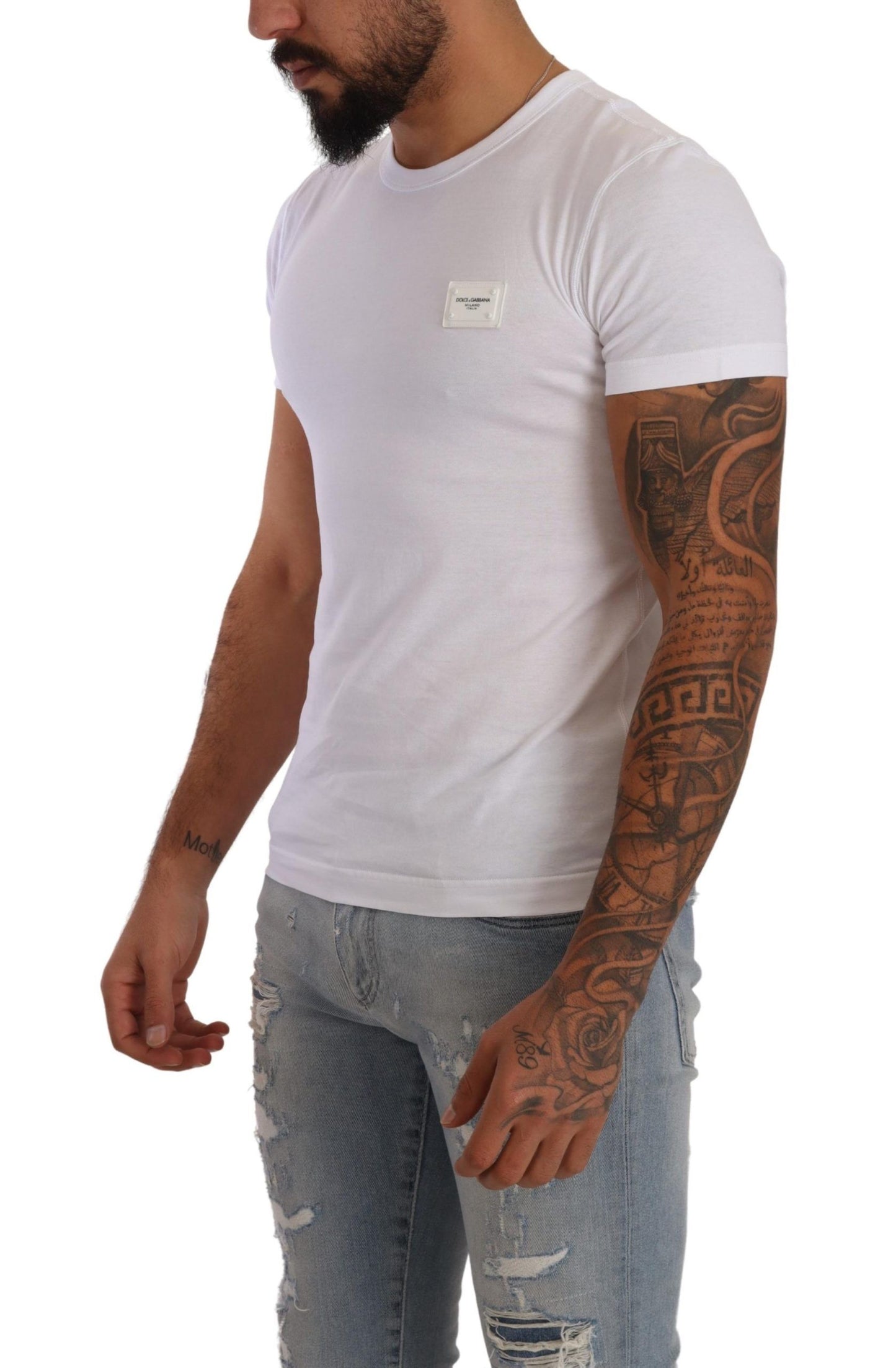 Dolce & Gabbana Classic White Roundneck Cotton Tee