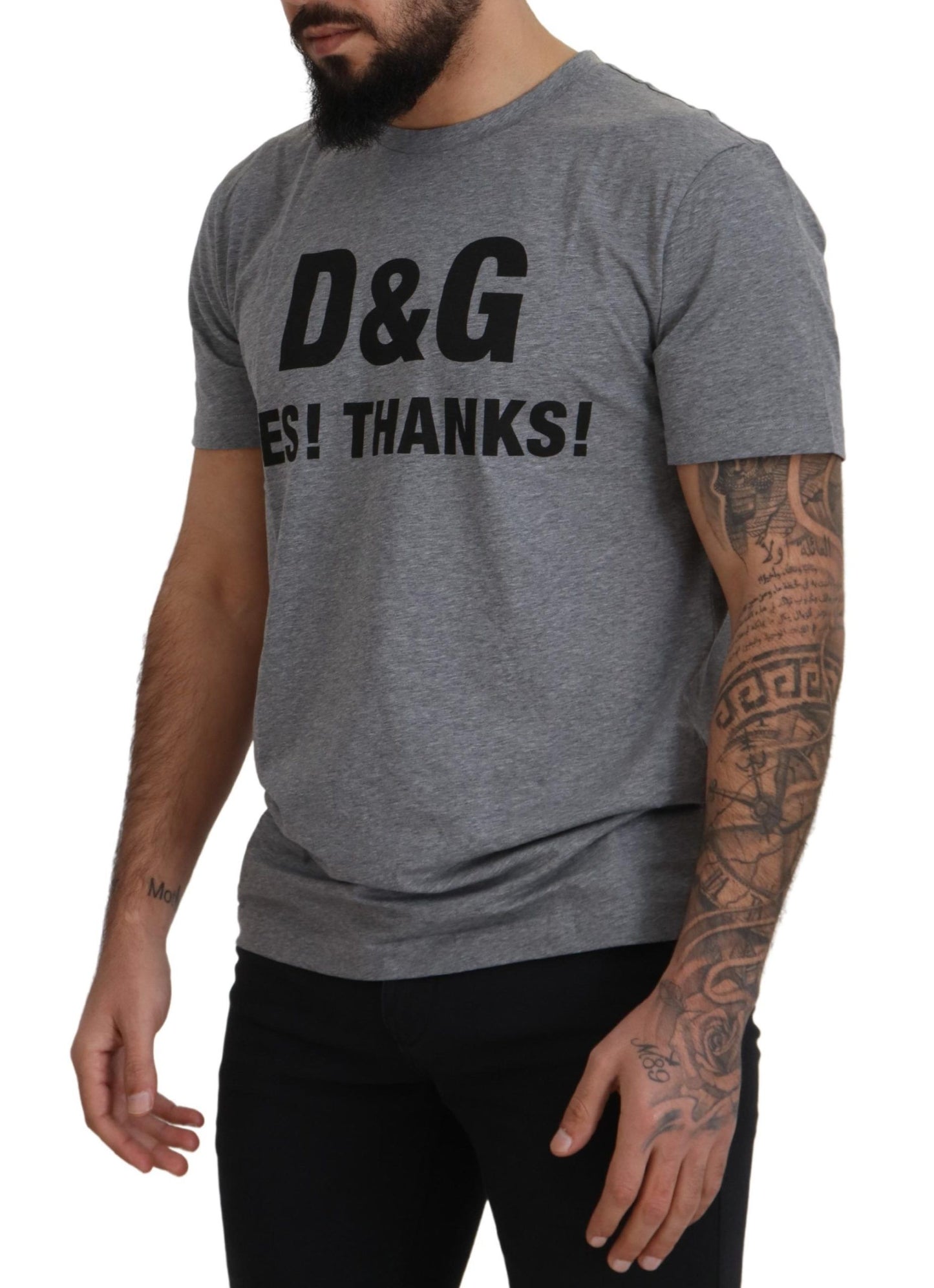 Dolce & Gabbana Iconic Gray YES THANKS Tee