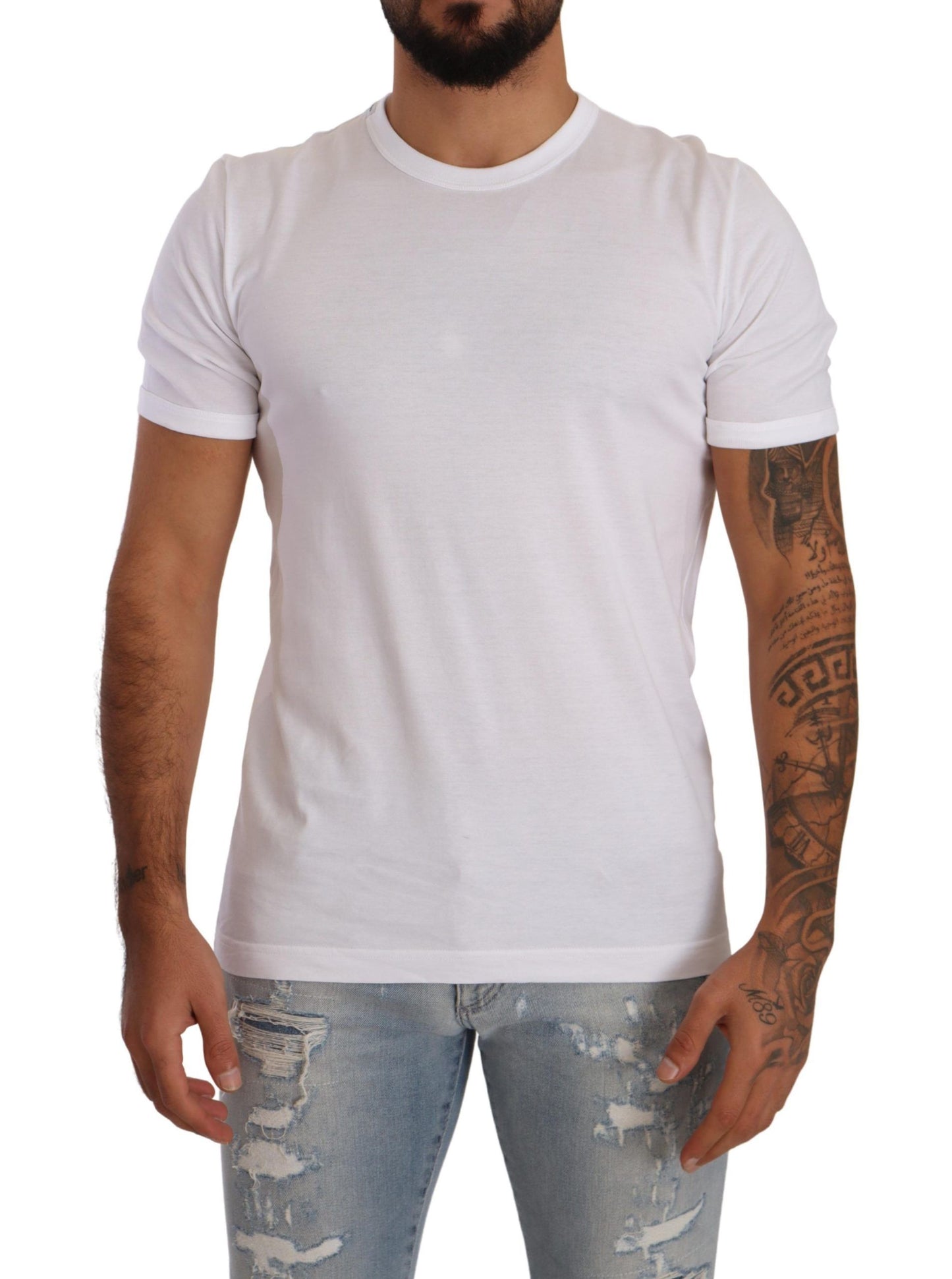 Dolce & Gabbana Chic White Crewneck Cotton Tee