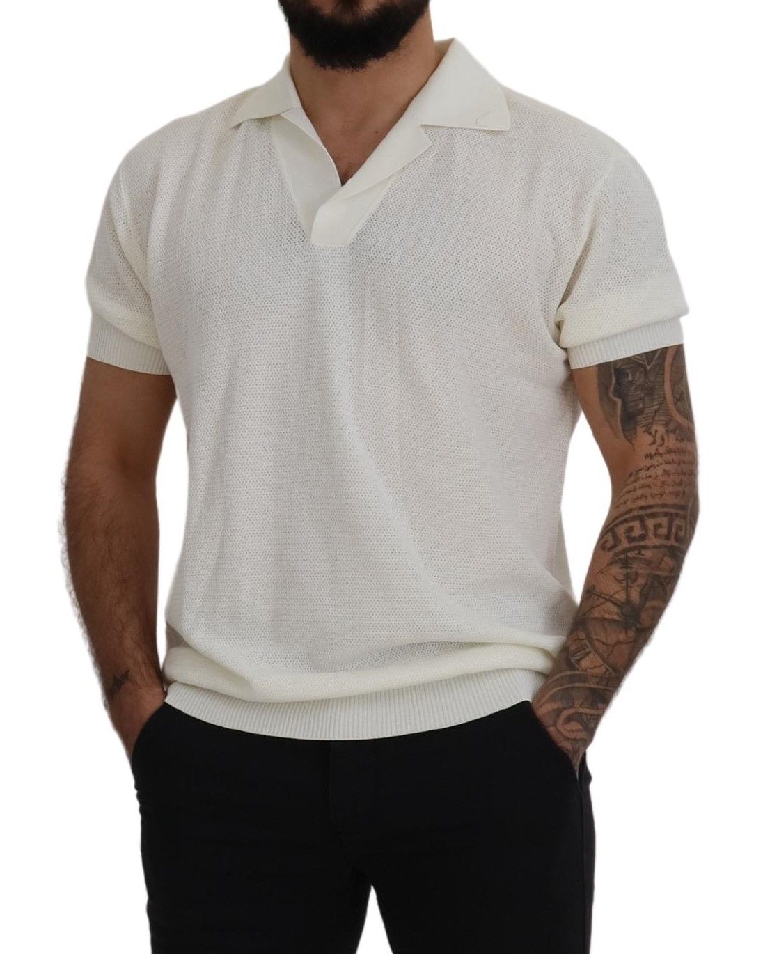 Dolce & Gabbana Elegant White Cotton Polo T-Shirt