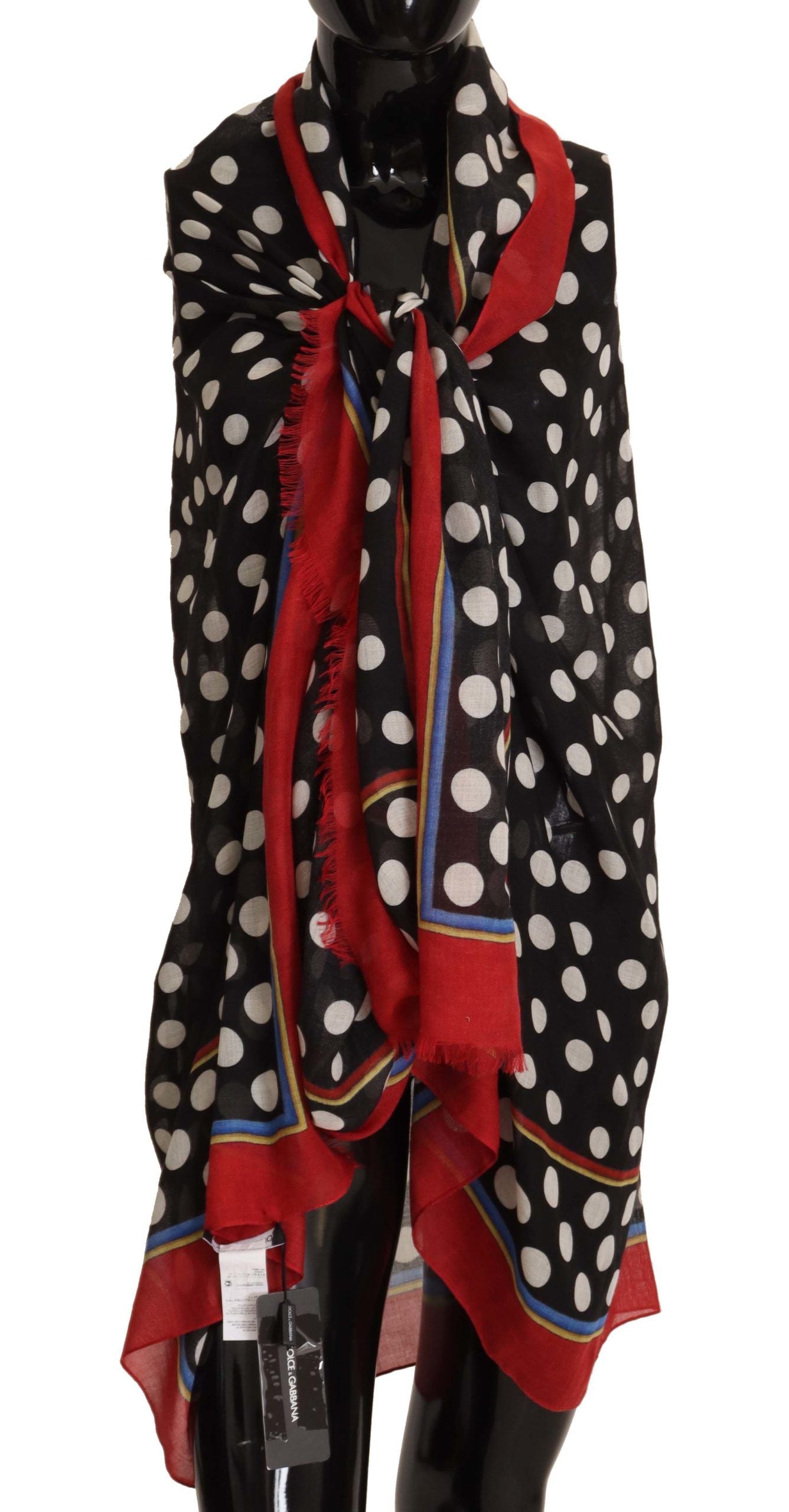 Dolce & Gabbana Elegant Silk Twill Square Scarf with Polka Dots