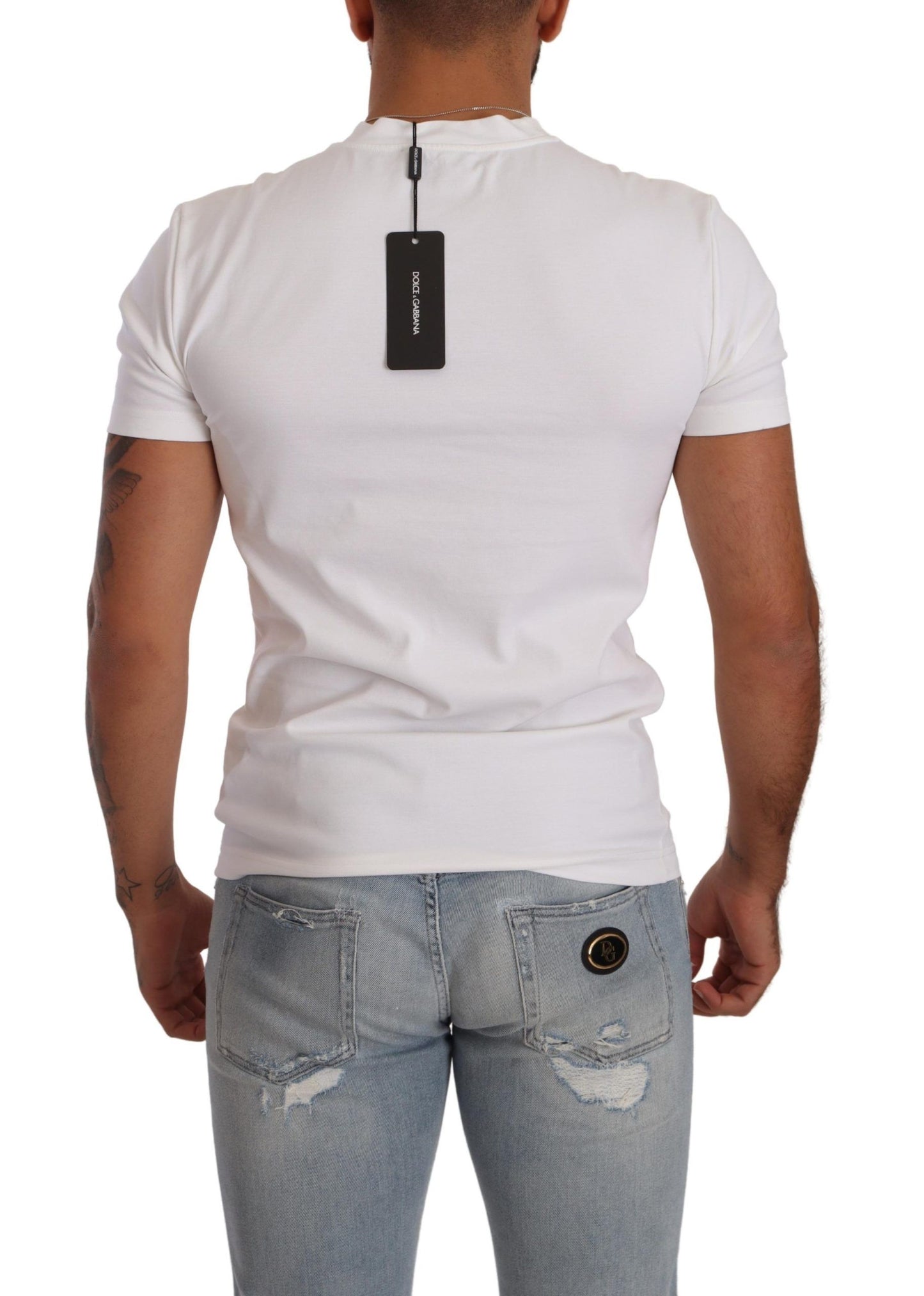 Dolce & Gabbana Elegant White Roundneck T-Shirt