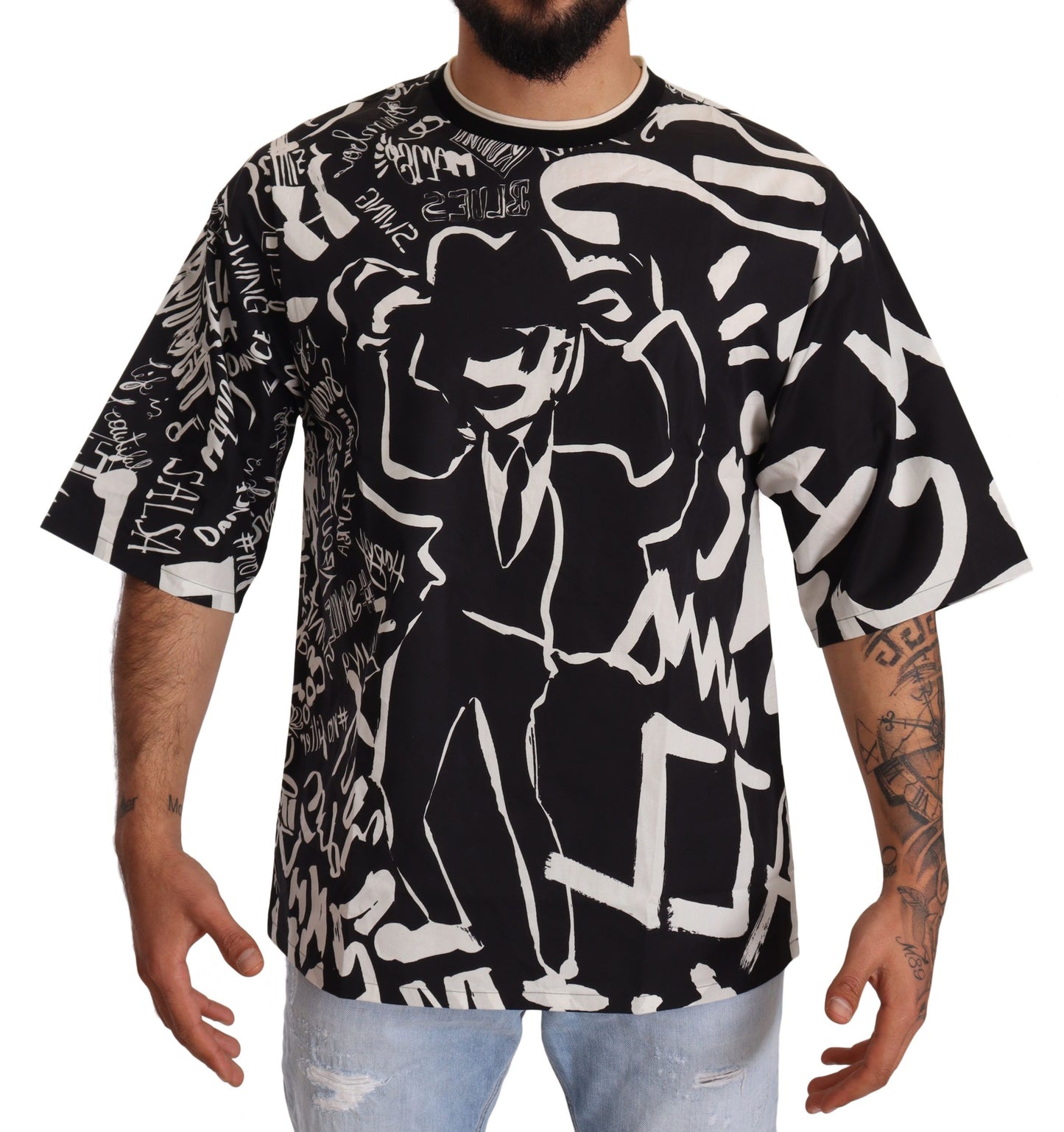 Dolce & Gabbana Chic Jazz Print Crewneck T-Shirt