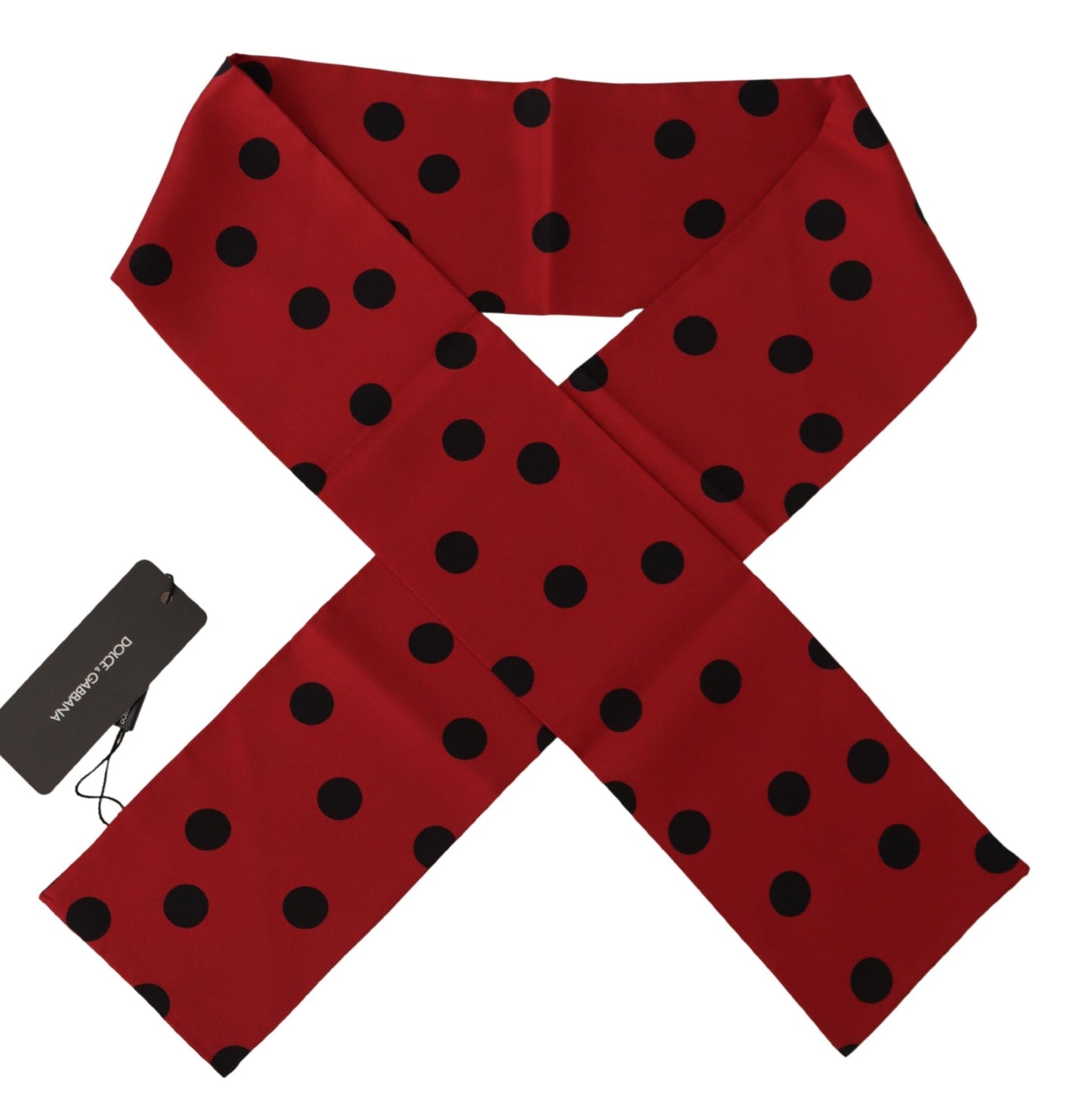 Dolce & Gabbana Elegant Silk Men's Scarf in Black and Red