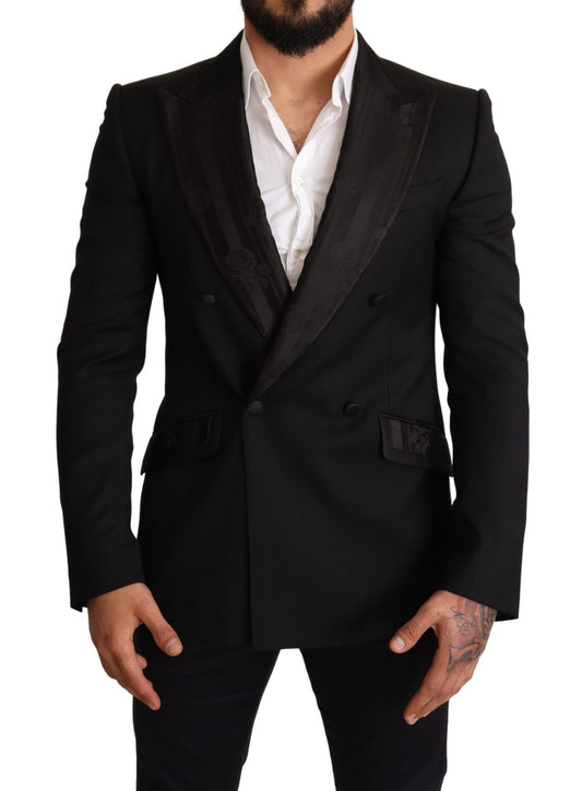 Dolce & Gabbana Elegant Black Silk-Wool Blend Blazer