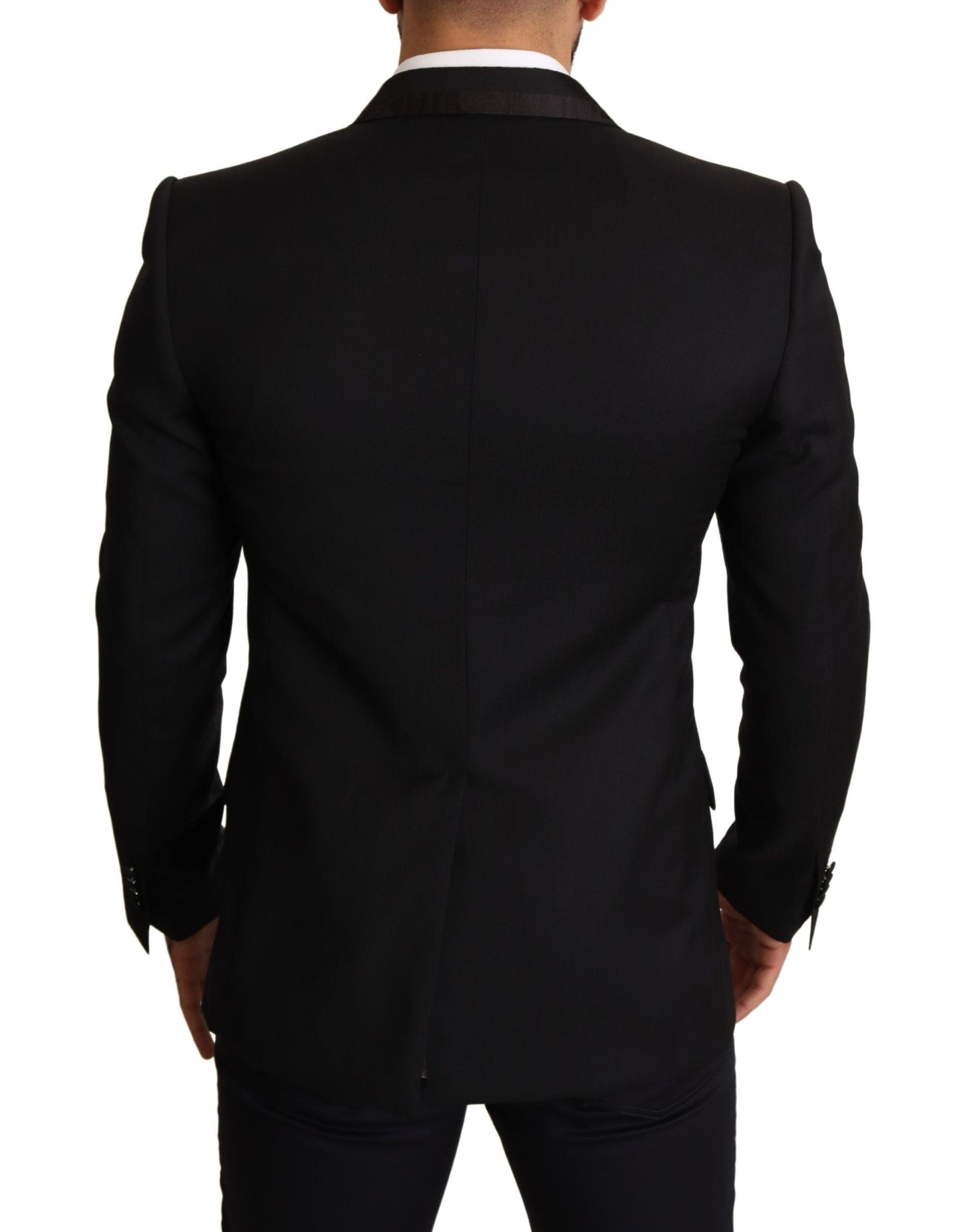 Dolce & Gabbana Elegant Black Silk-Wool Blend Blazer