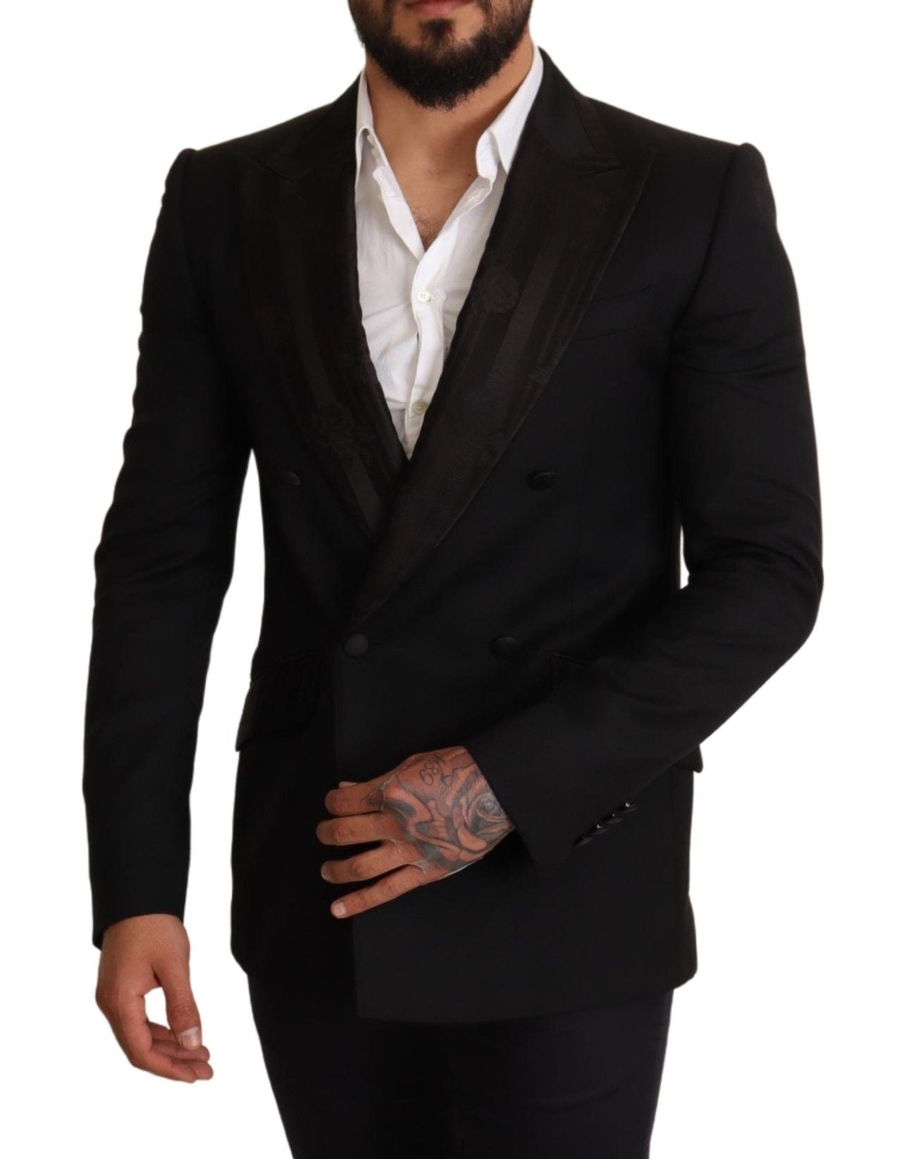 Dolce & Gabbana Elegant Black Silk-Wool Blend Blazer