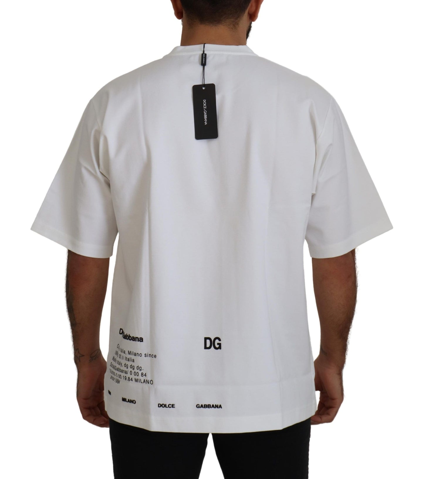 Dolce & Gabbana Elegant White Crewneck T-Shirt with Logo Detail