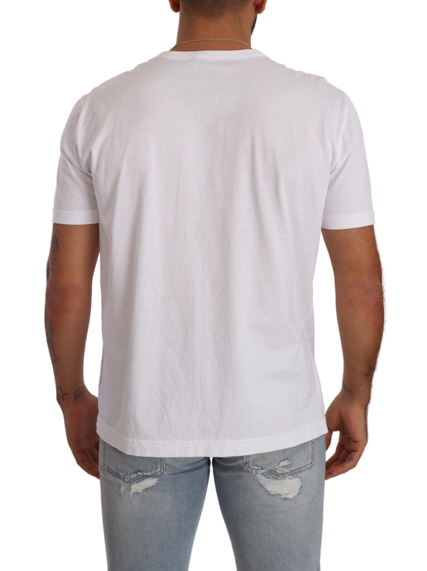 Dolce & Gabbana Elegant White Cotton Crewneck Tee