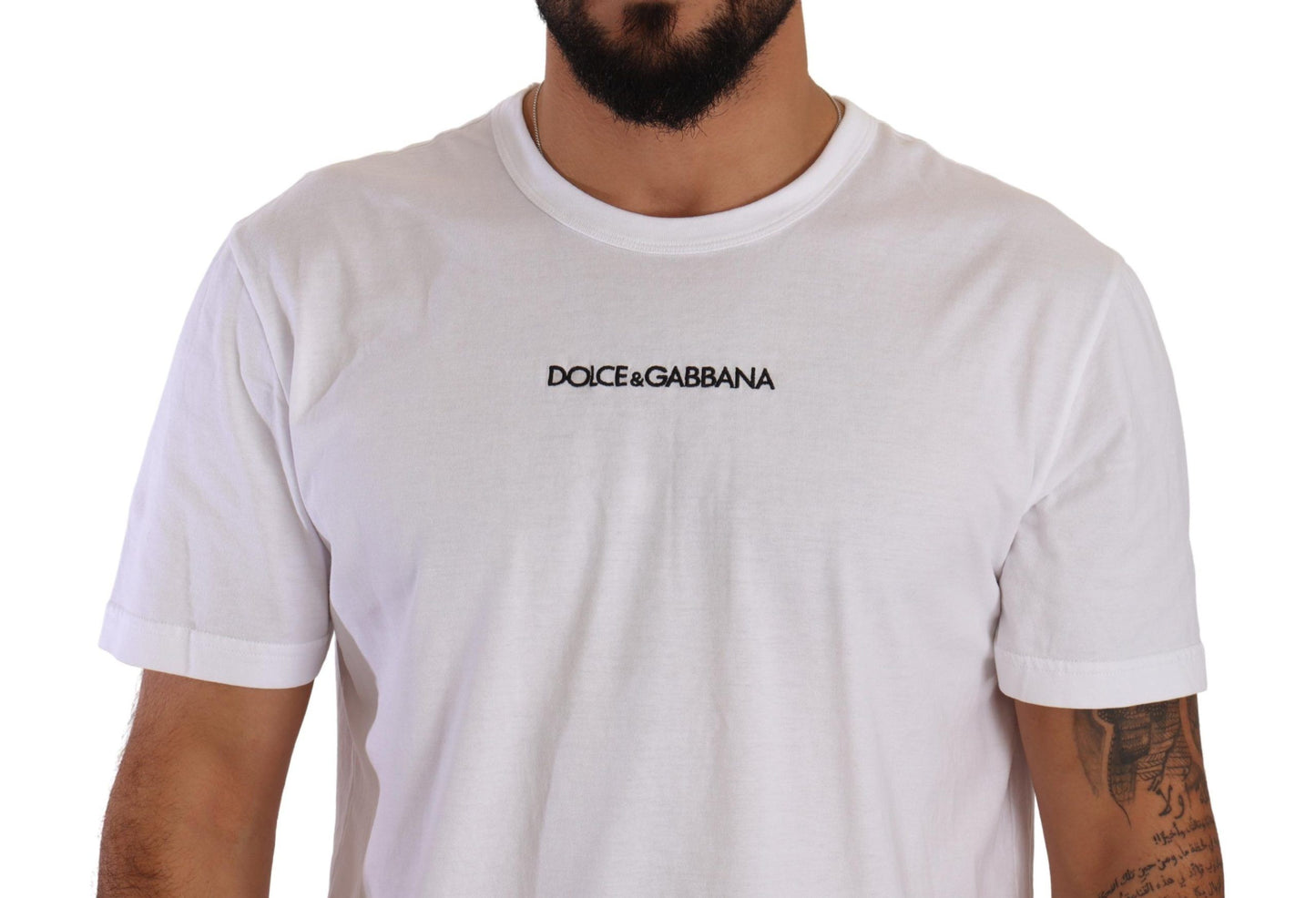 Dolce & Gabbana Elegant White Cotton Crewneck Tee