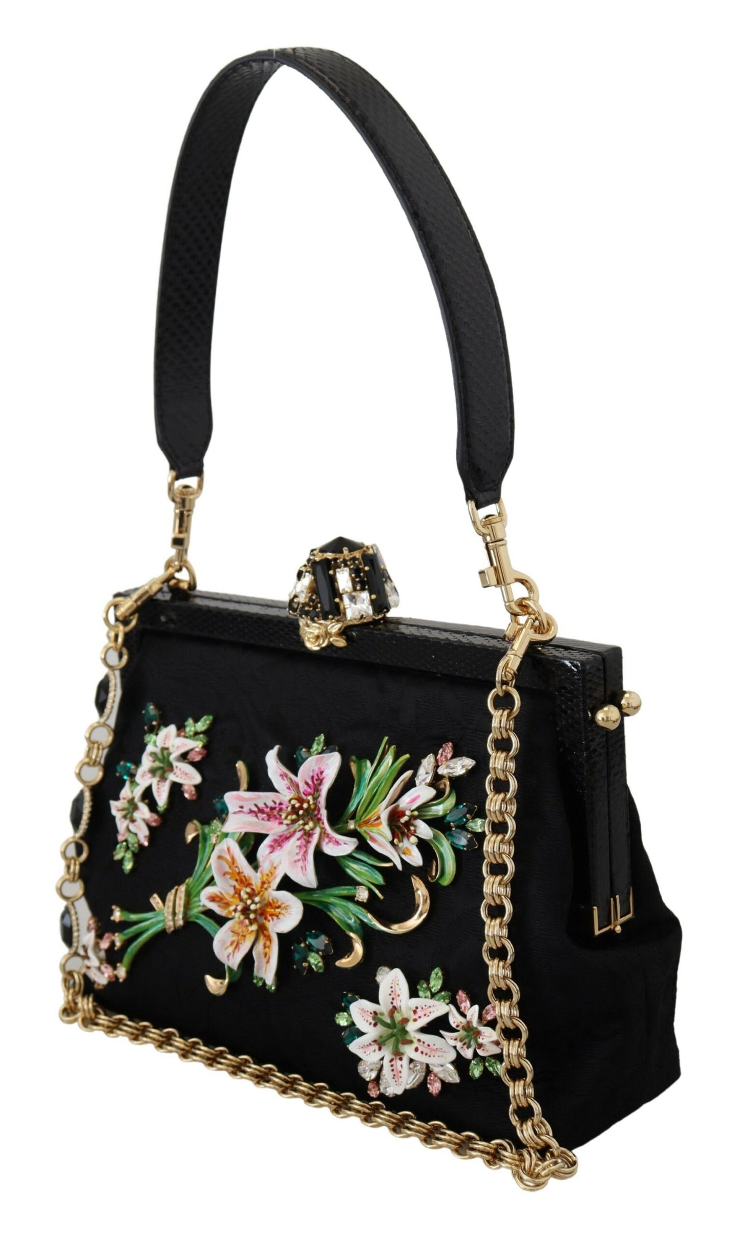 Dolce & Gabbana Elegant Evening Vanda Clutch with Exotic Detailing