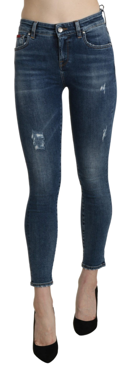 Dolce & Gabbana Chic Blue Washed Skinny Jeans