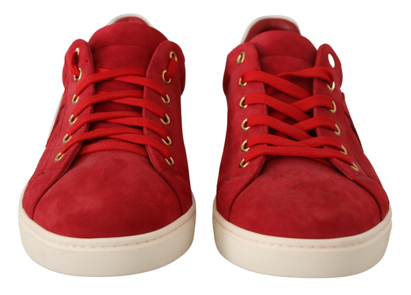 Dolce & Gabbana Elegant Red Leather & Suede Sneakers