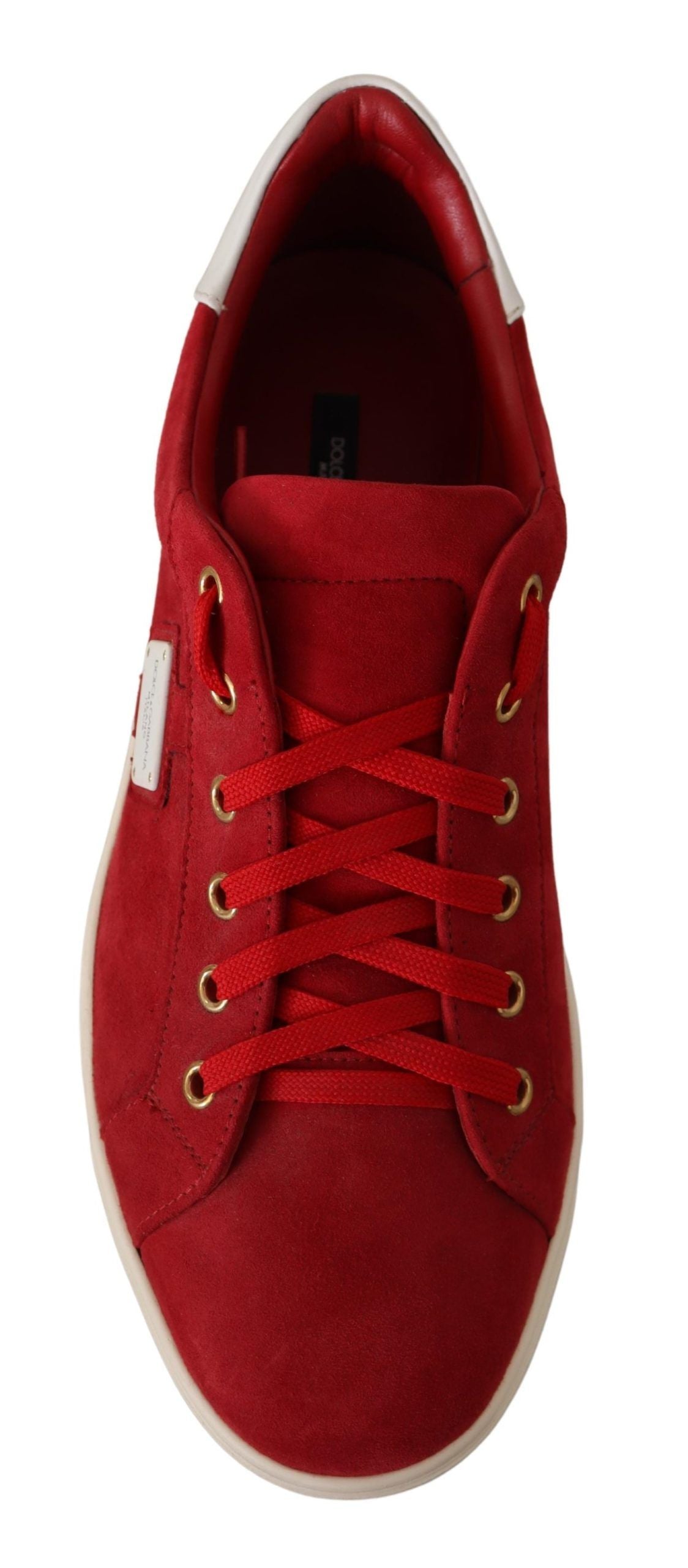 Dolce & Gabbana Elegant Red Leather & Suede Sneakers