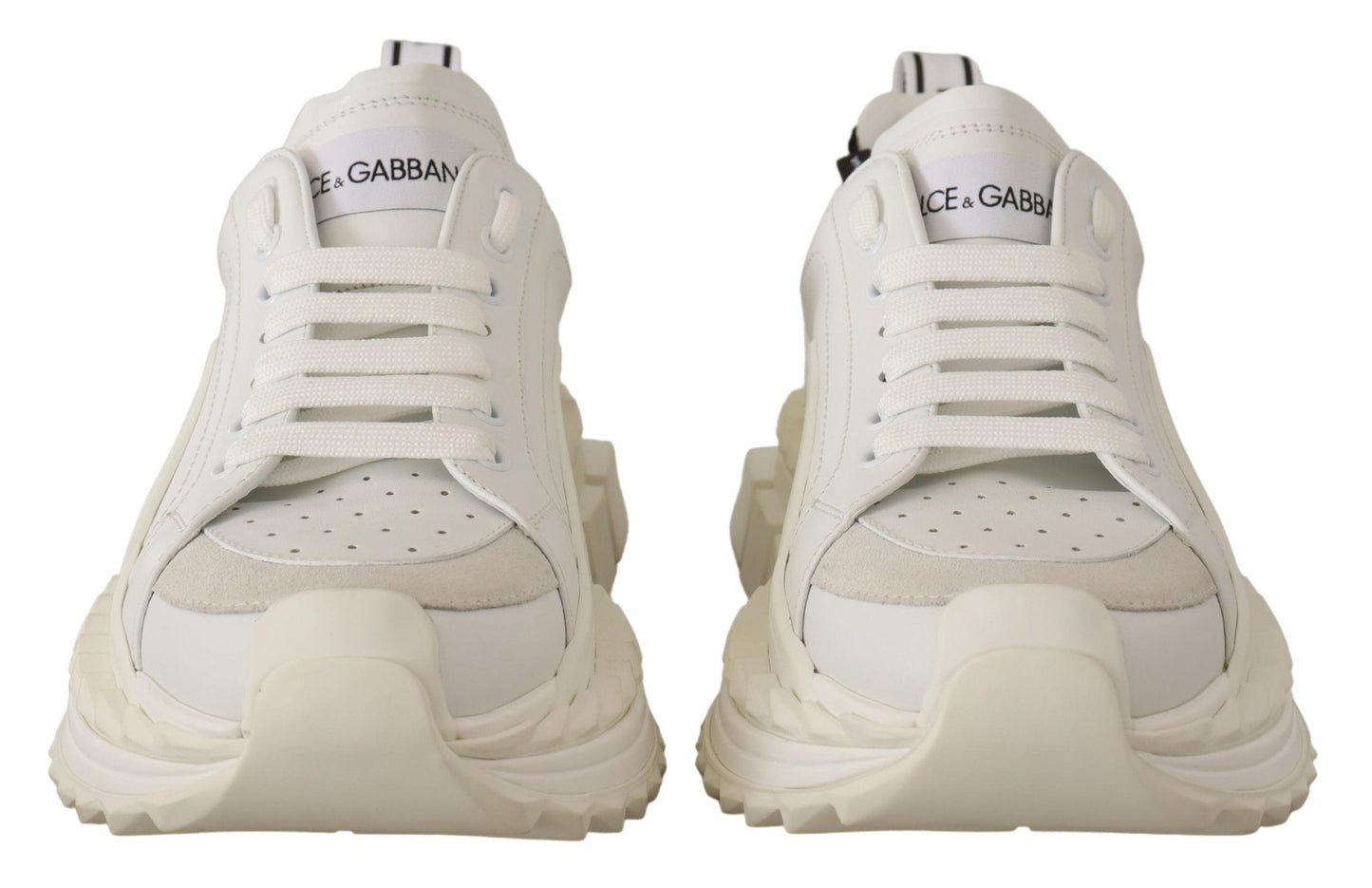 Dolce & Gabbana Sleek Super King White Leather Sneakers