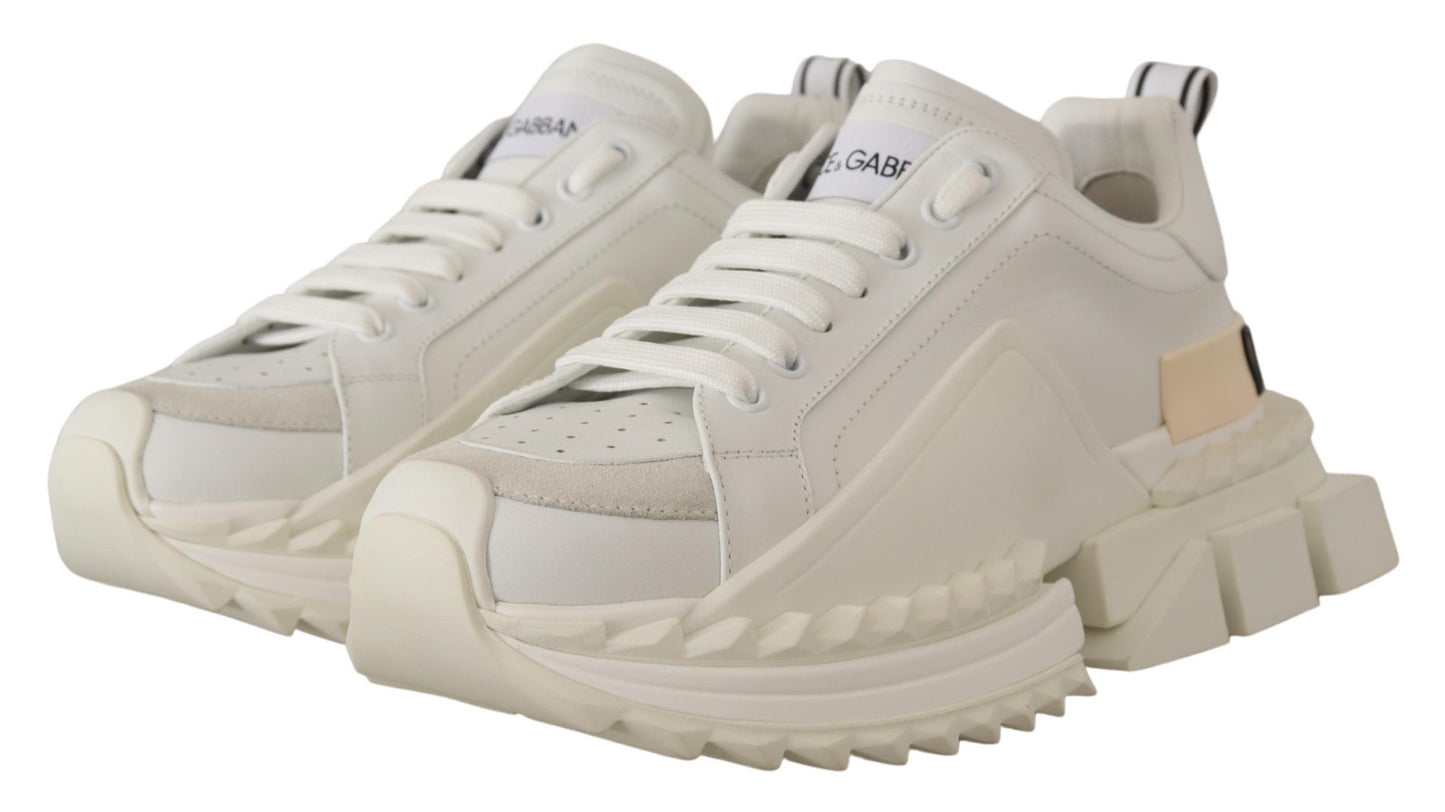 Dolce & Gabbana Sleek Super King White Leather Sneakers