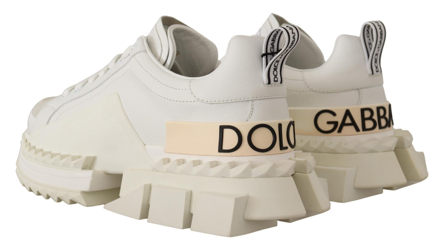 Dolce & Gabbana Sleek Super King White Leather Sneakers