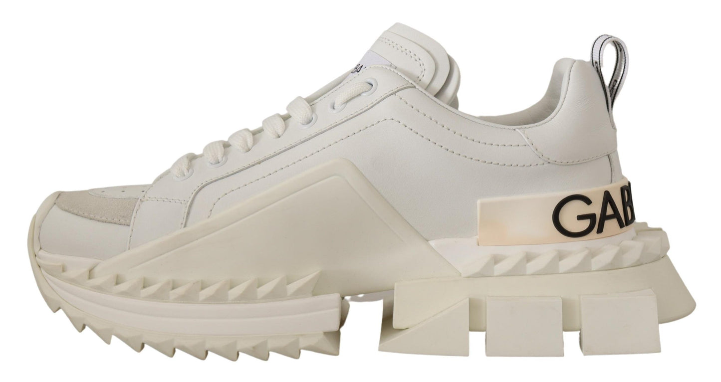 Dolce & Gabbana Sleek Super King White Leather Sneakers